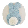 8" Round Mini Blue Easter Bunny Hooked Wool Style Decor Throw Pillow Accent