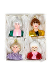 Cody Foster Golden Girls TV Show Characters 3" Bust Glass Christmas Ornament Set of 4