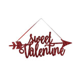 Sweet Valentine Red Glitter Cupid Arrow Wall Sign Ornament