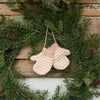 Ragon House 4" Pale Pink and White Stripe Knit Christmas Mitten Pair on String Ornament Pink