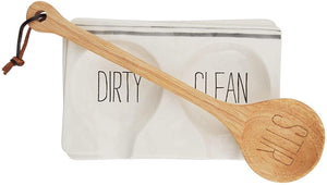 Bistro Collection "DIRTY CLEAN" Double Wooden Spoon Rest Cooking Set