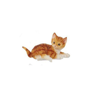 Playing Ginger Orange Tiger Striped Cat 2" Kitty Christmas Ornament