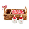 Mud Pie Home Woven Napkin Basket with Santa Salt Pepper Shaker Set