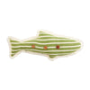 Green and Ivory Fringed Stripe Fish Shaped Accent Throw Pillow 21" x 10"
