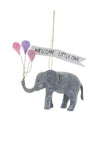 Cody Foster Welcome Little One New 1st Baby Elephant Trunk Up Good Luck Christmas Ornament