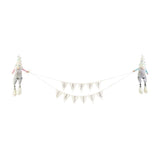 Sitting Easter Gnome Fairies with Happy Easter Banner Mantle Decor Garland
