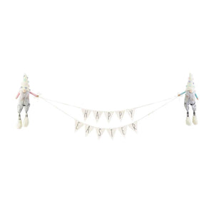 Sitting Easter Gnome Fairies with Happy Easter Banner Mantle Decor Garland