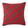 16" Hooked Christmas Wreath with Tartan Plaid Back Sq Pillow