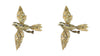 10.5" Gold Velvet and Beads Bird in Flight Clip-On Christmas Ornament Set of 2