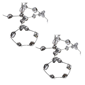 Kurt Adler Clear Crystal Ice Wire 6' Christmas Garland Set of 2