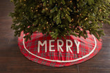 MERRY Royal Stewart Red Tartan Plaid 54" Christmas Tree Skirt