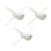 5" Long White Bird Clip-On Christmas Ornament with Feather Glitter Set of 3