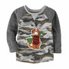 Mud Pie Kids Camo Christmas Puppy Dog Wrapped with Tree Boys T-Shirt Top