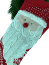 Red Knit Fair Isle Santa Claus Applique Christmas Stocking