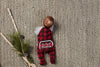 My First Christmas Black Red Buffalo Check Baby Sleeper with Bum Flap