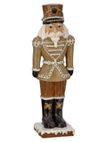 10" Frosted Gingerbread Nutcracker Soldier Brown Iced Christmas Figure