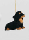 Black and Tan Dachshund Furry Puppy Dog Christmas Ornament