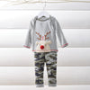 Mud Pie Kids Camo Christmas Reindeer 2 Pc Top Pants Set