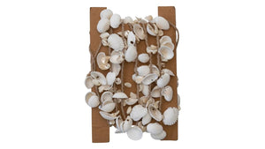 Natural White Scallop Tropical Ocean Seashells on Jute Christmas Garland 72"