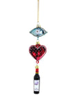 Cody Foster I HEART (Love) WINE Icon Quirky Glass Christmas Ornament