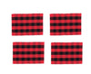 Red and Black Buffalo Farmhouse Check Rectangle Placemats Set of 4