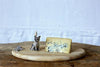 Bamboo Wood Cheese Serving Board Toothpick Holder Holiday Fox Hostess Gift New