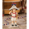 Bethany Lowe I Pledge Allegiance Americana Boy with Paper Folded Hat Figure