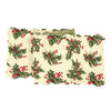 April Cornell Christmas Reversible Cream Holly Quilted Table Runner 14" x 70"