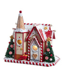 9" Lighted Cardinal Birdhouse Holiday Victorian Christmas House
