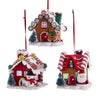 LED Mini Gingerbread House with Lights Christmas Ornament Set of 3