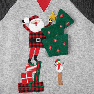 Mud Pie Kids Alpine Village Santa Reindeer Decorating Christmas Tree Shirt