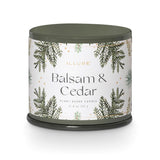 Illume Balsam and Cedar Scent Large Tin Christmas Candle 50 Hr Burn Time 11.8 Oz