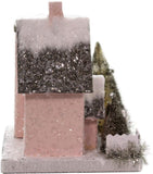 Cody Foster 7" Petite Pink Christmas Mantel Village House with Deer and Tree