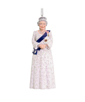 5" UK British Queen Elizabeth White Gown Crown Christmas Ornament