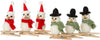 Kids Snowman Santa Hat Figure Clip-On Christmas Ornament Set of 6
