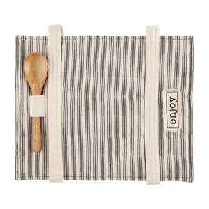 Mud Pie Home Bistro Collection ENJOY Quilted Casserole Baker Travel Holder and Wood Spoon
