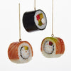 Sushi Rolls Faux Food 2" Christmas Ornament Set of 3