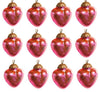 1" Mini Mercury Colored Glass Heart Shaped Ornaments, Set of 12